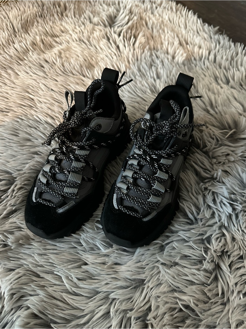 Kids Black & Gray Athletic Trail Sneakers